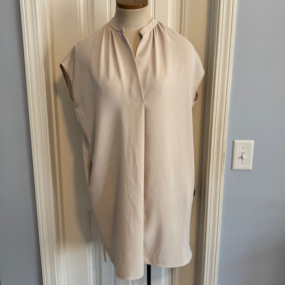 Vince XS Cream Oversized Shirt Mini Shift DRESS Minimalist Lagenlook Classic - Picture 1 of 7